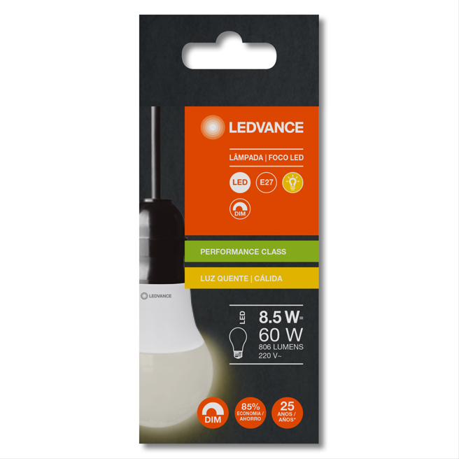 BULBO 8,5W A60 E27 CALIDA CLASSIC DIMERIZABLE LEDVANCE (*)