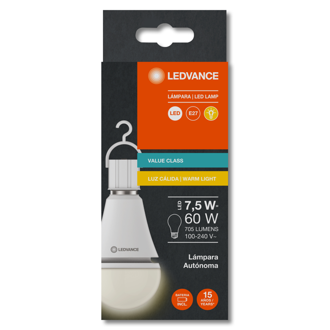 BULBO 7,5W E27 CALIDA CLASSIC EMERGENCIA LEDVANCE (*)