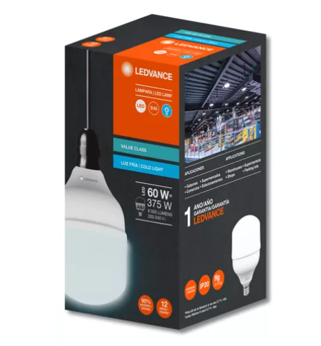 BULBO LED 60W E40 FRIA ALTA POTENCIA LEDVANCE (*)